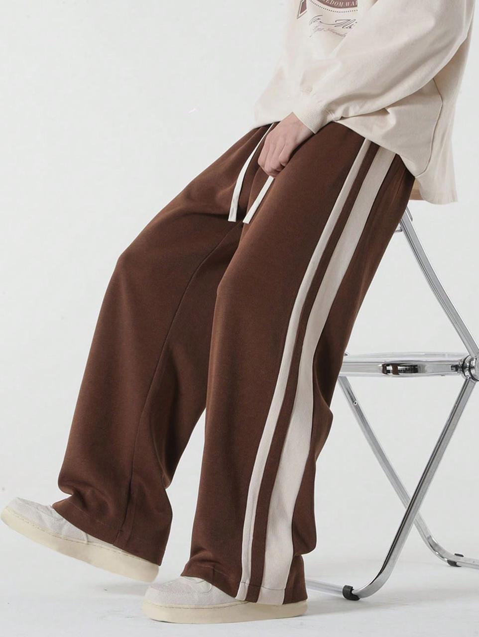 Men’s Relaxed Fit Side Stripe Wide-Leg Pants
