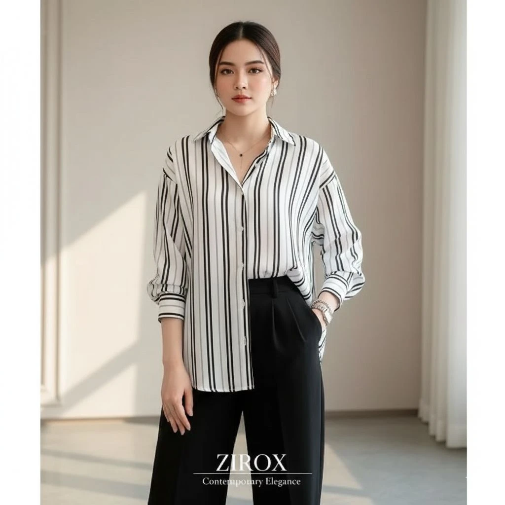 Women's Premimum Formal Strip Shirt