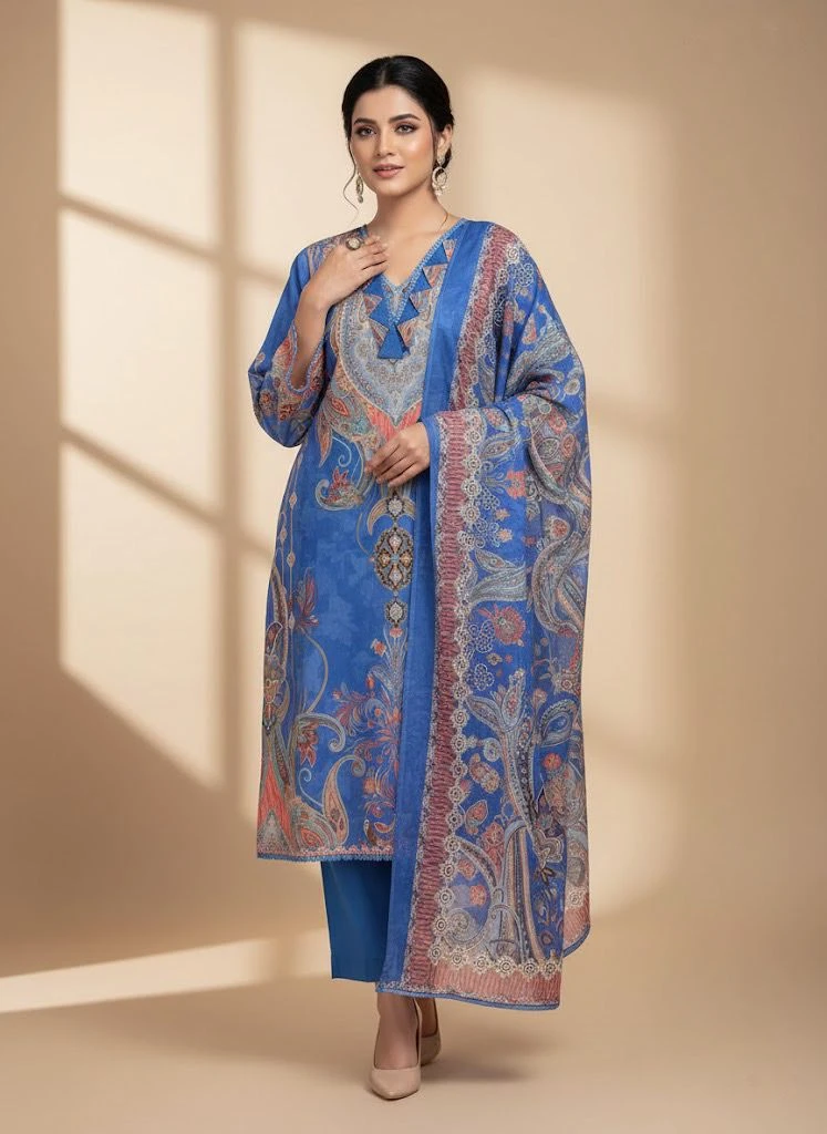 Exclusive Embroidered Three-Piece