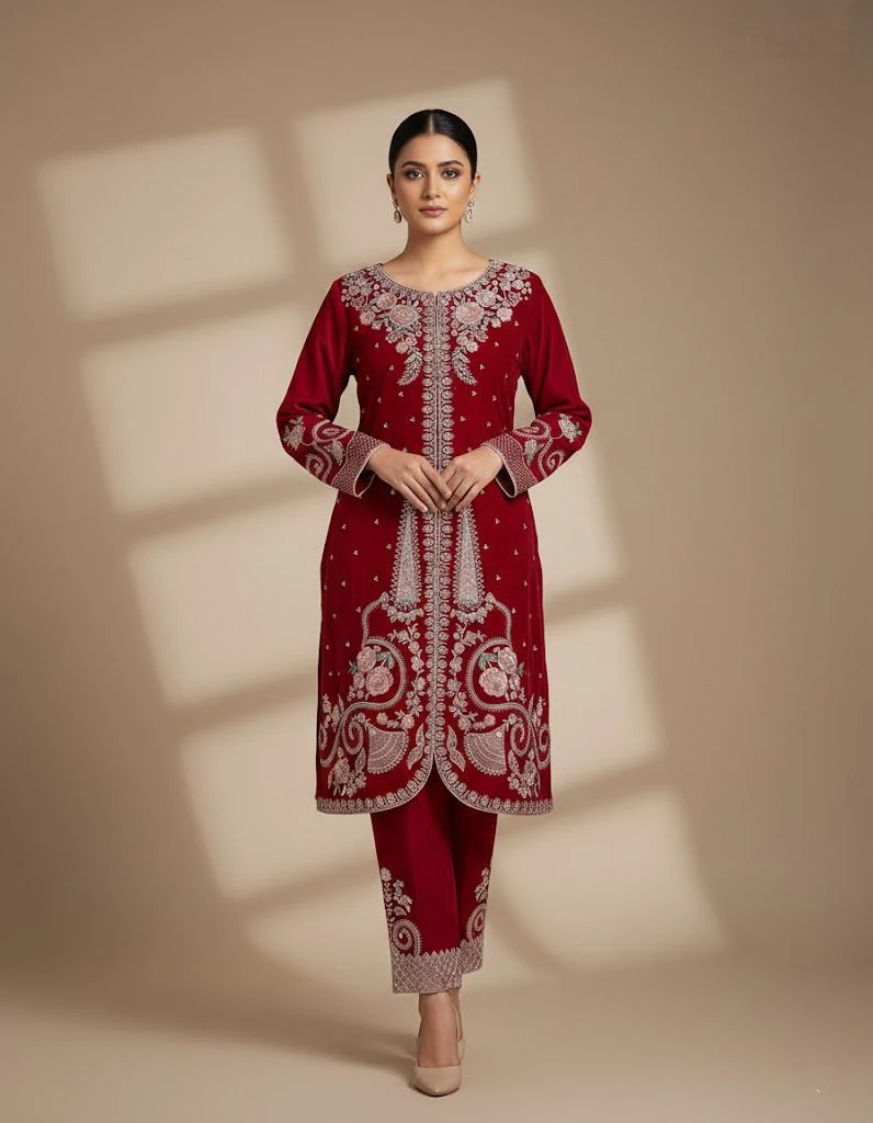 Exclusive Embroidered Three-Piece