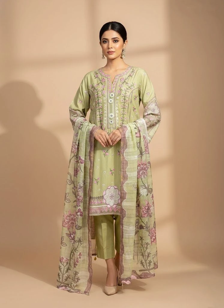 Exclusive Embroidered Three-Piece